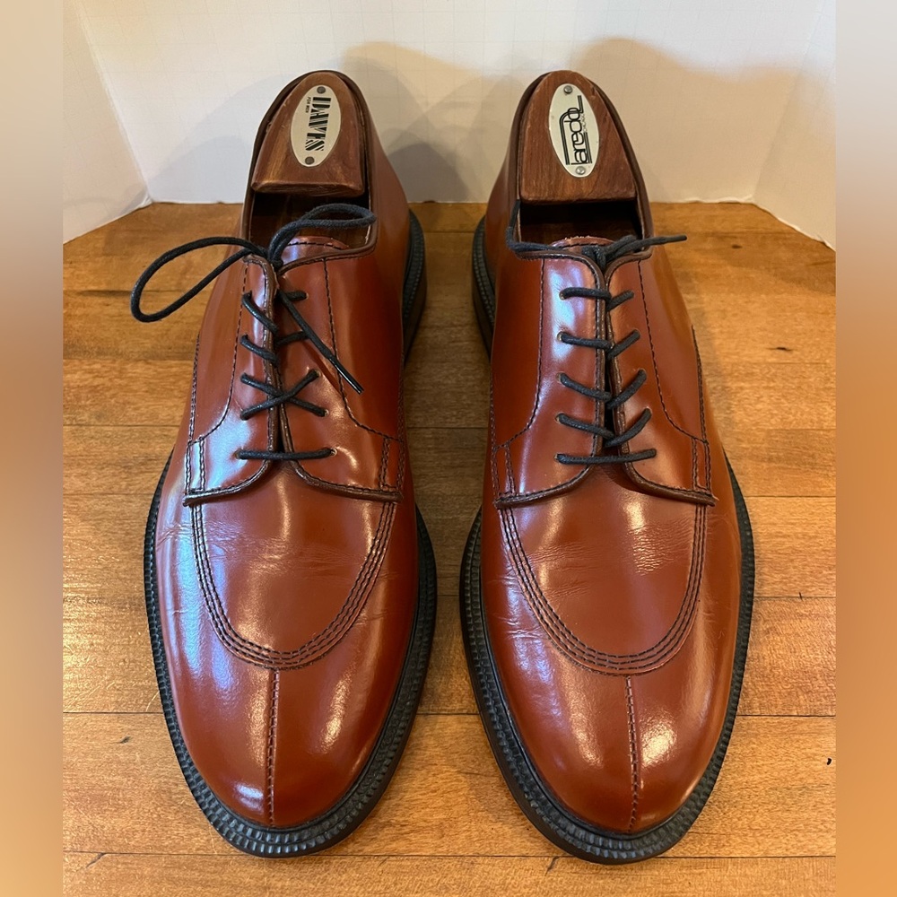 Alternatives Men's Brown Leather Dress Shoes Made Italy Size 40